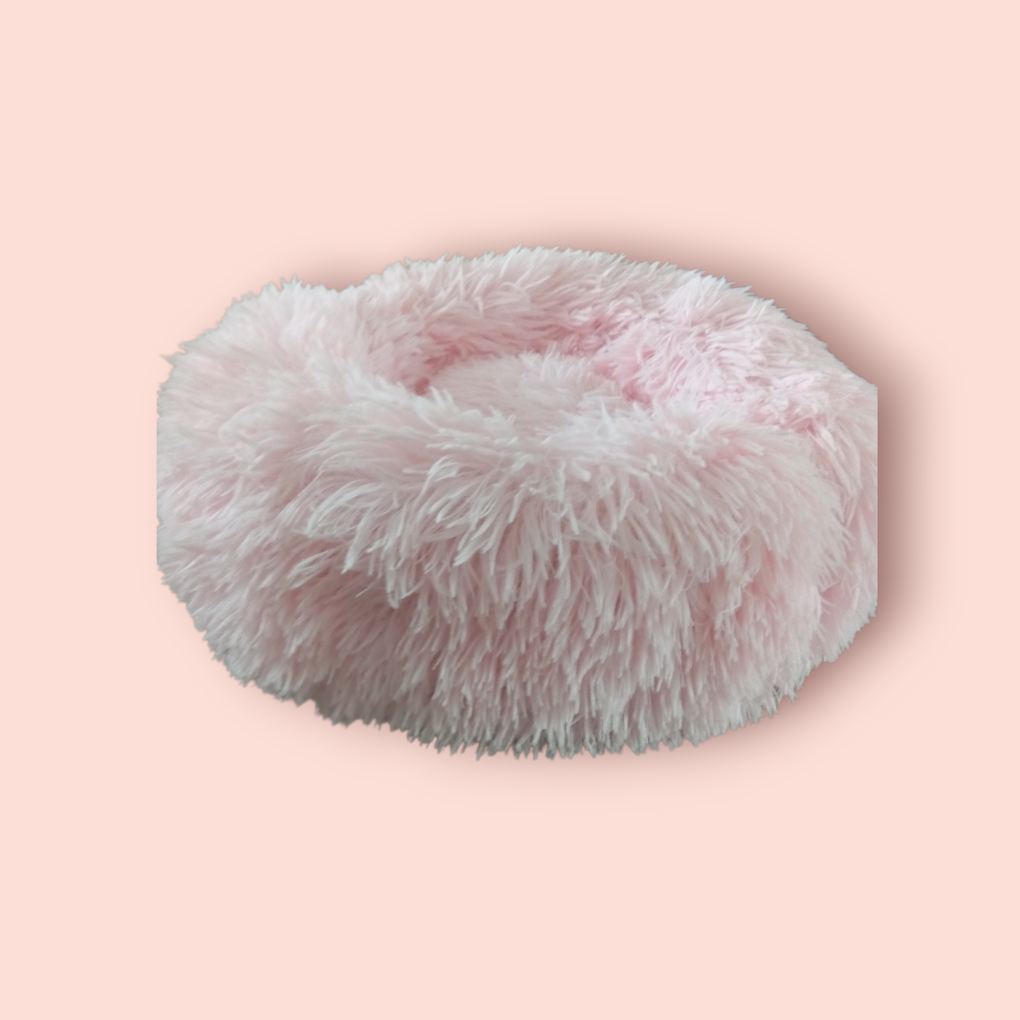 Panier pour animaux en peluche rose diamètre 40cm 