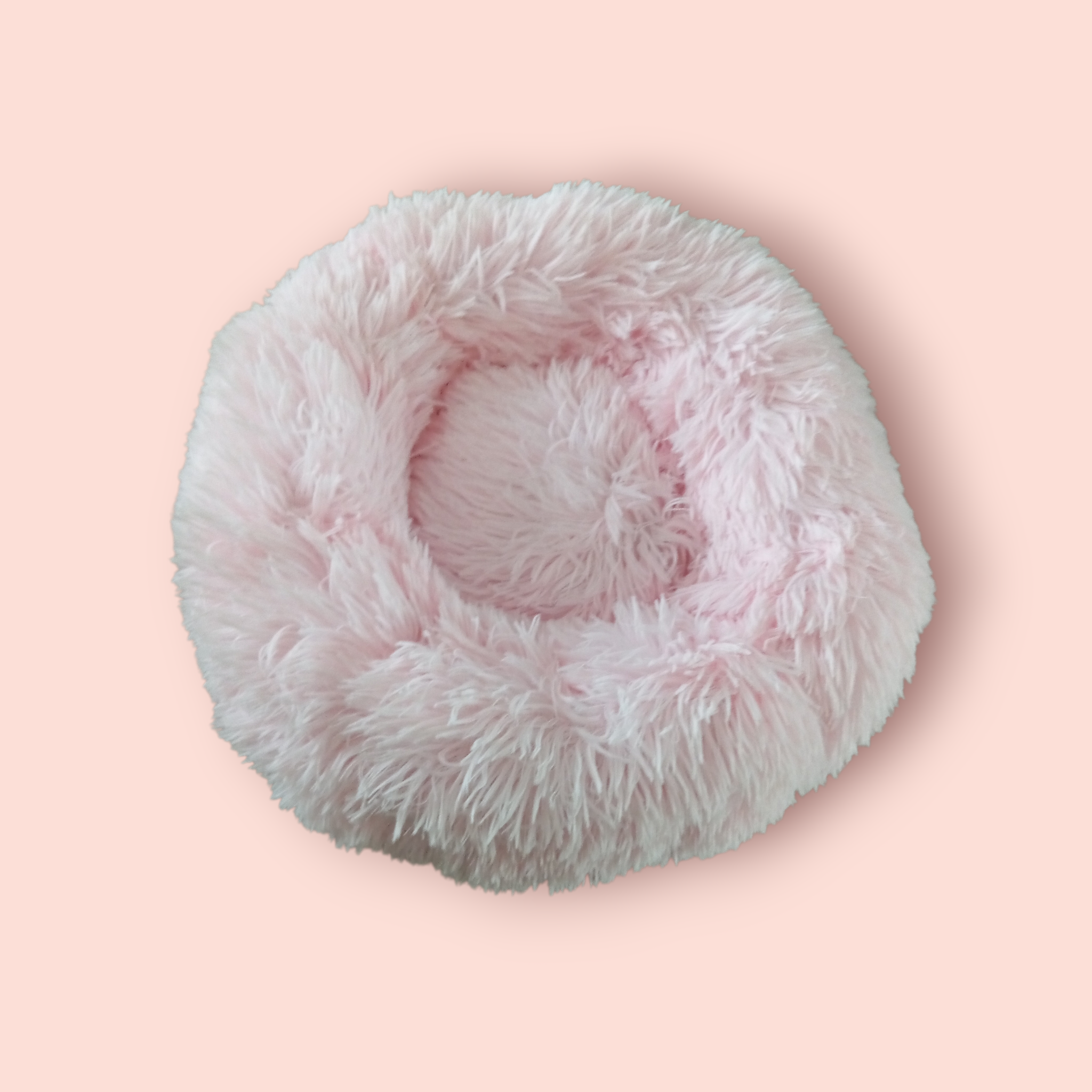 Panier pour animaux en peluche rose diamètre 40cm 