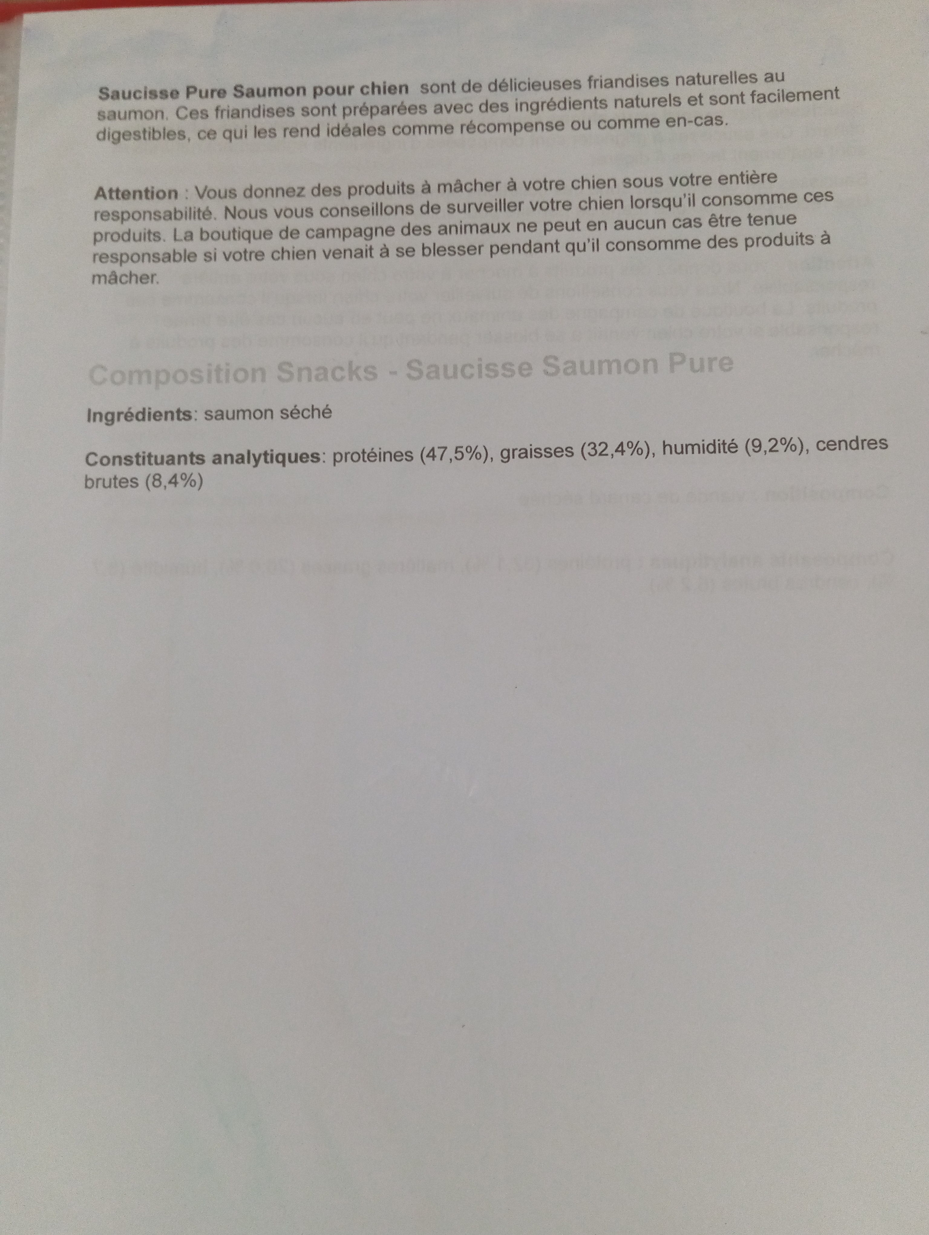 Saucisse séchée au saumon 