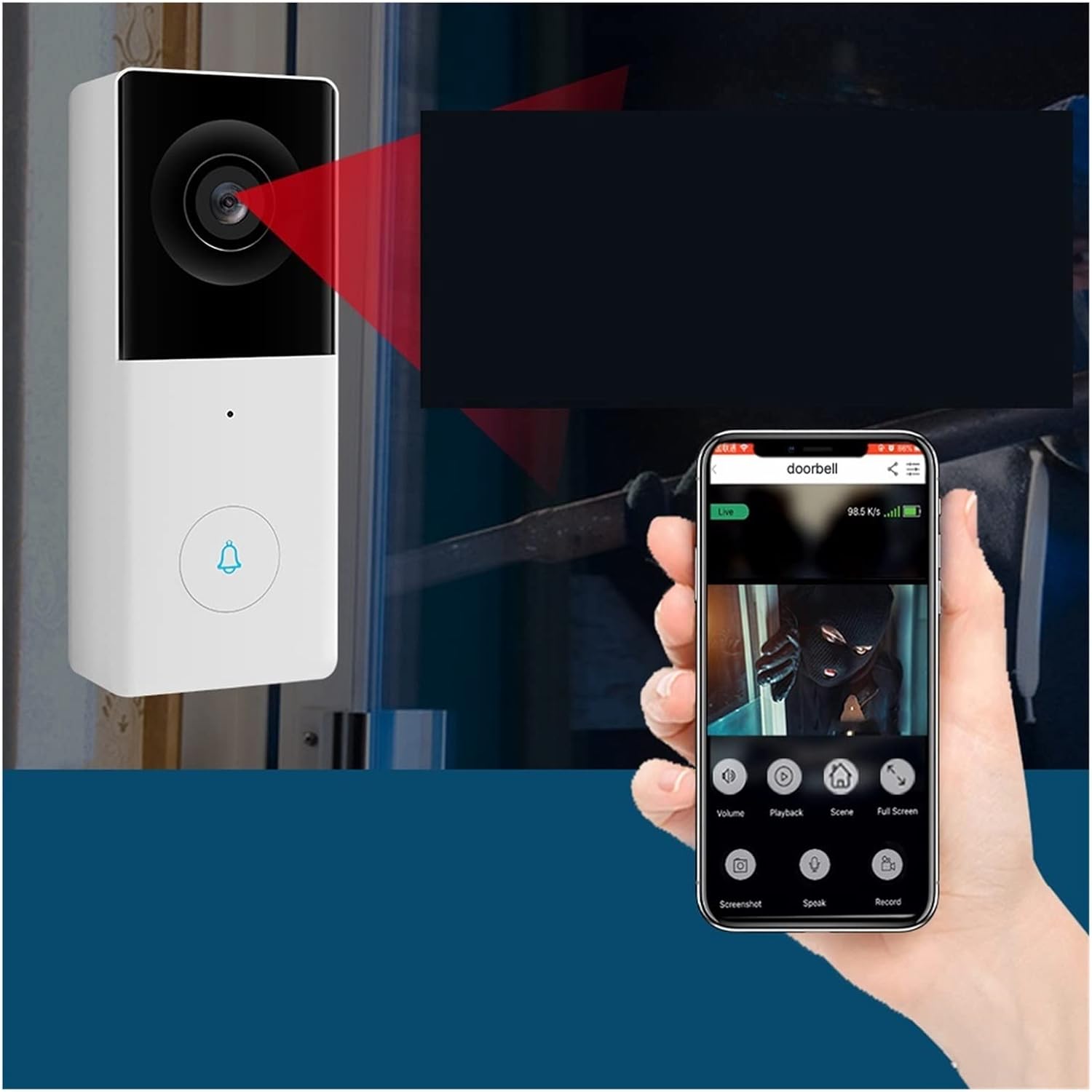 Sonnette vidéo intelligente sans fil 