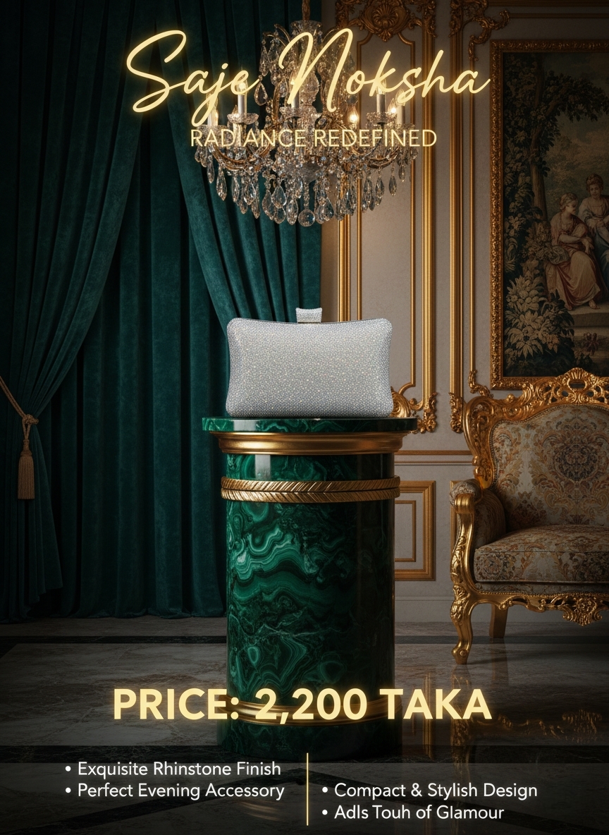 Silver Rhinestone Clutch Bag