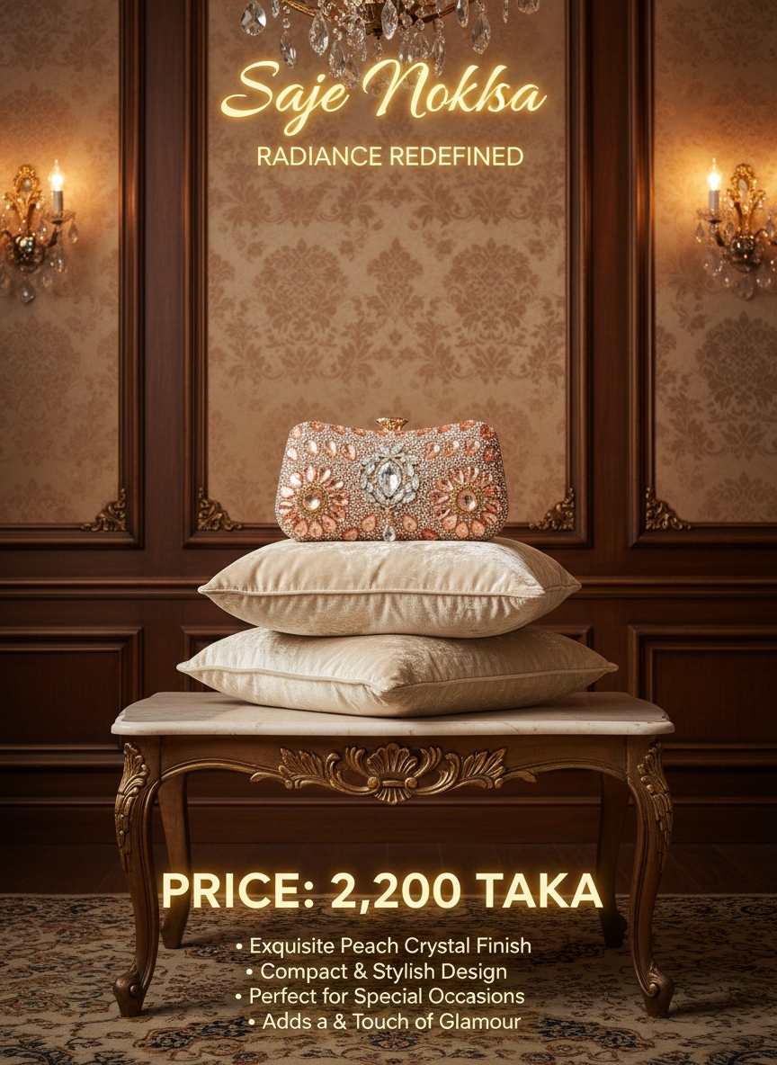 Peach Crystal Clutch