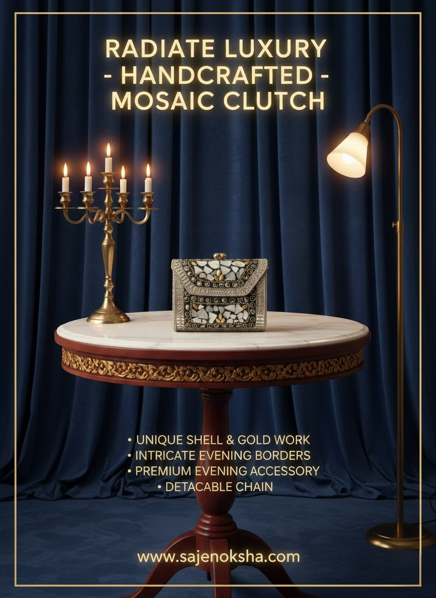 Handcrafted Mosaic Clutch