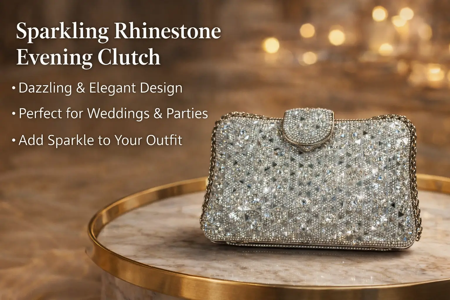 Sparkling Rhinestone Evening Clutch