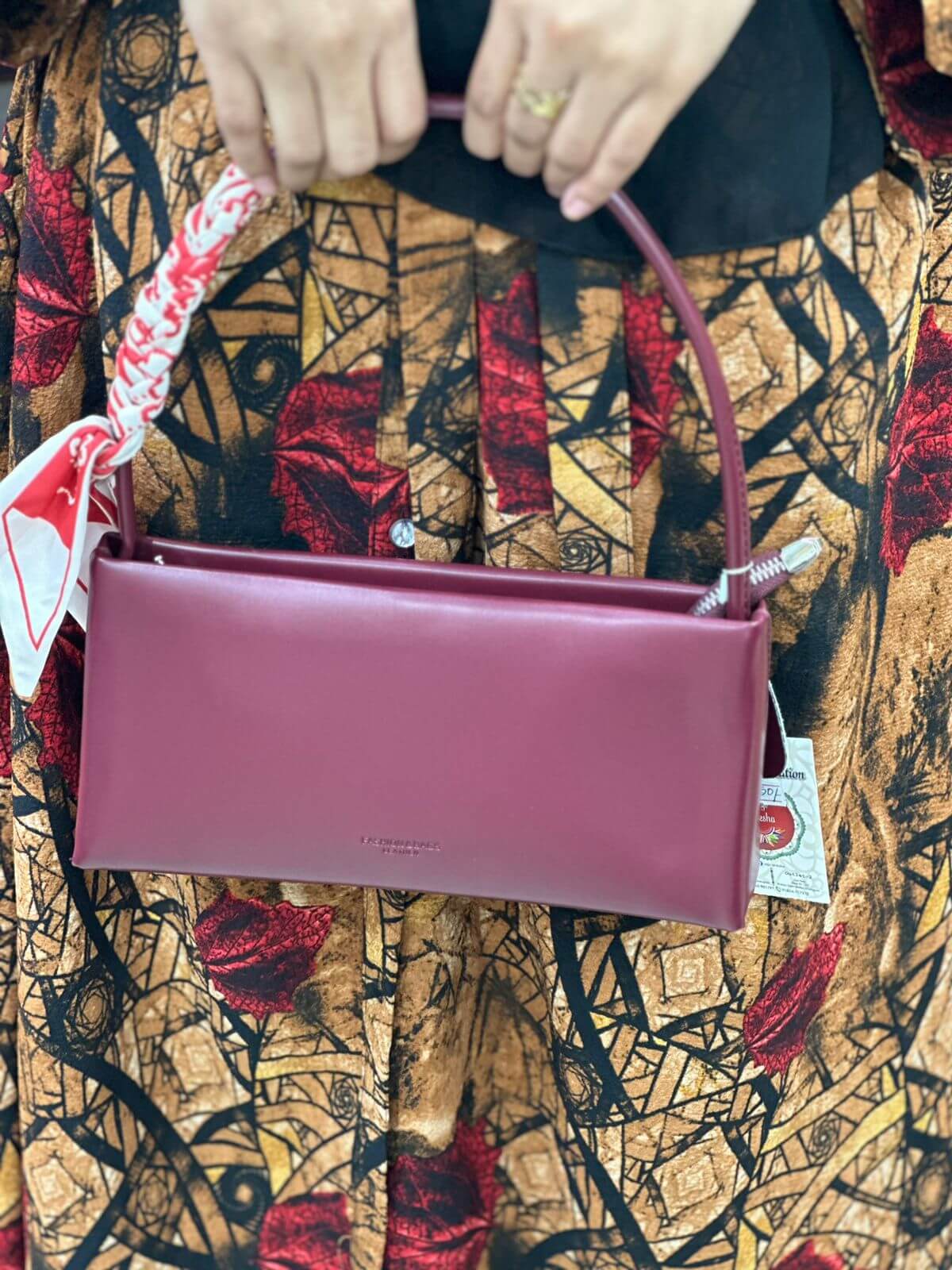 Red Designer Chain Handbag