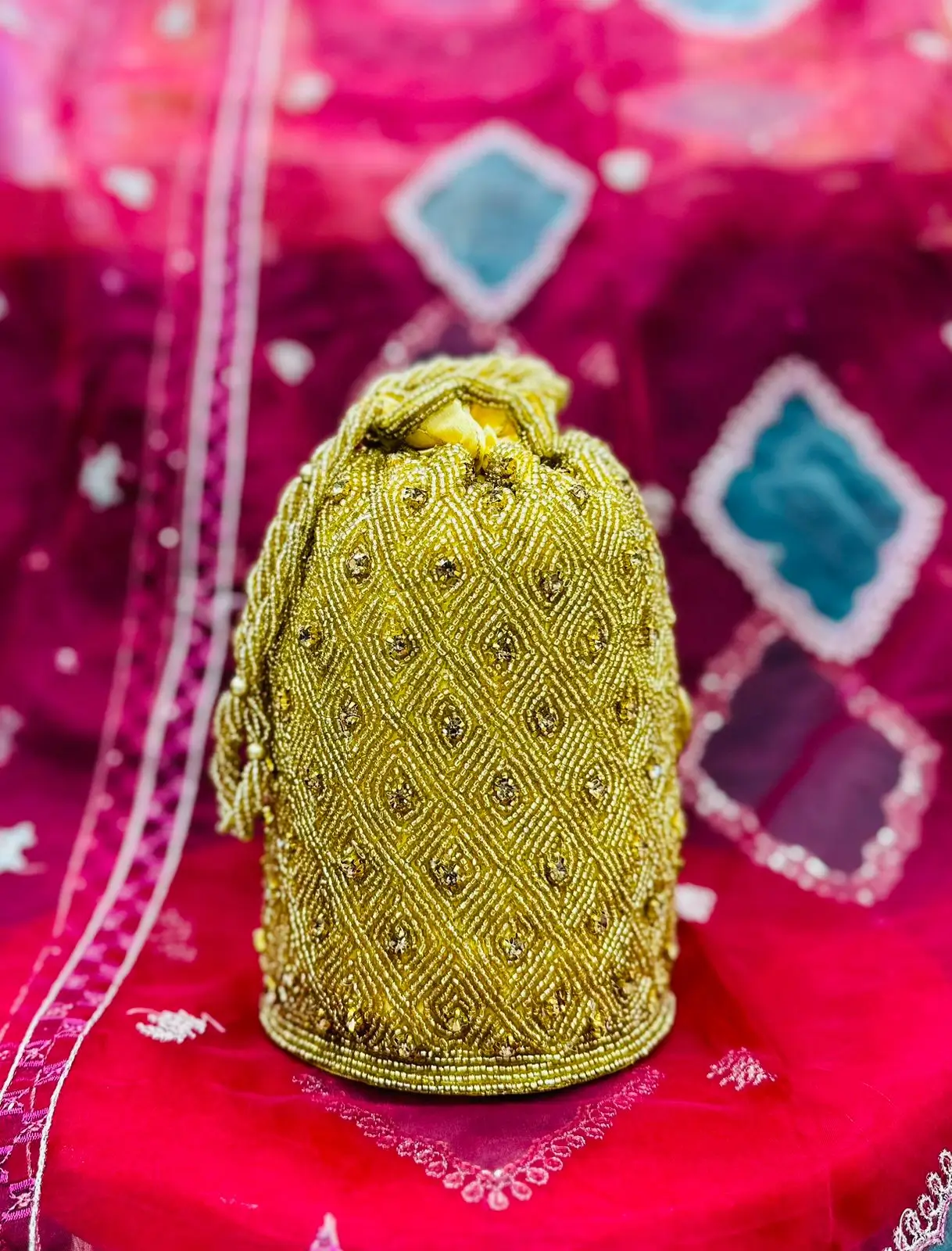 Gold Beaded Potli Bag