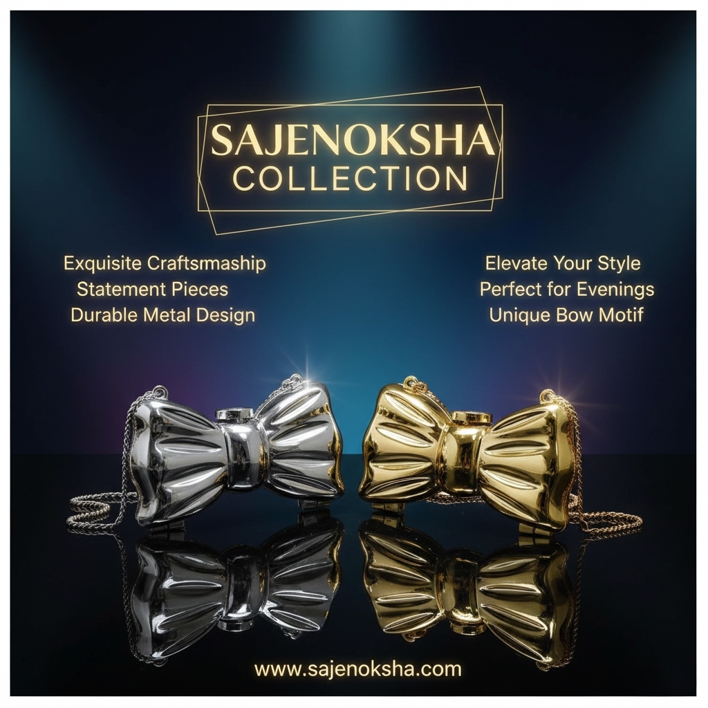 Sajenoksha Bow Evening Clutch