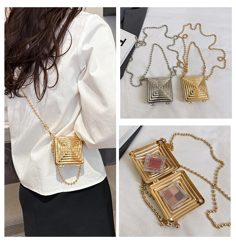 Metal Geometric Purse – Luxury Gold & Silver Statement Bag | Saje Noksha