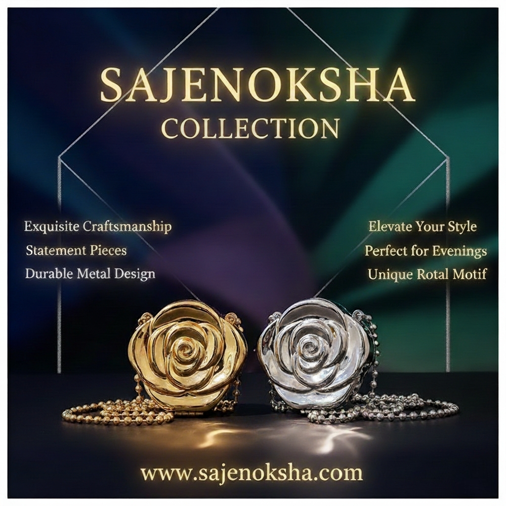 Sajenoksha Rose Motif Clutch