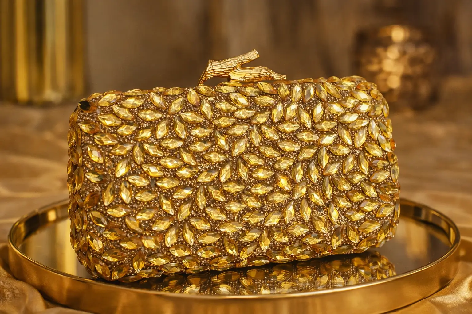 Golden Leaf Evening Clutch