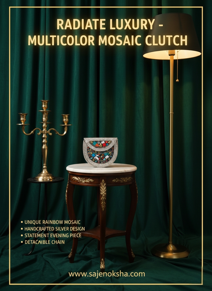 Multicolor Mosaic Clutch