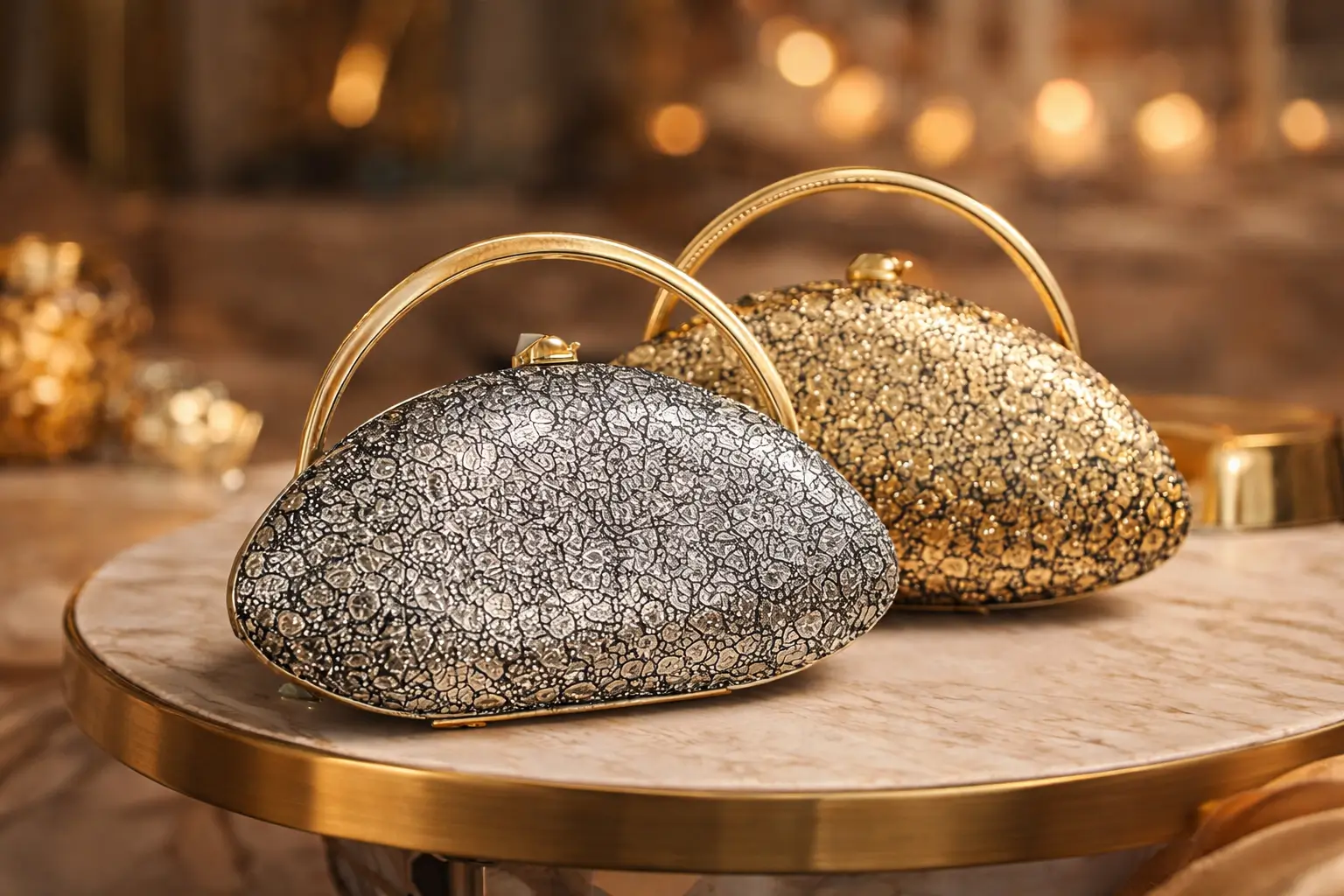 Elegant Metallic Clutch Bag