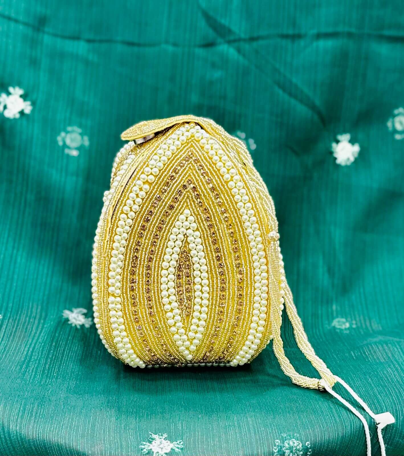 Embroidered Beaded Handbag