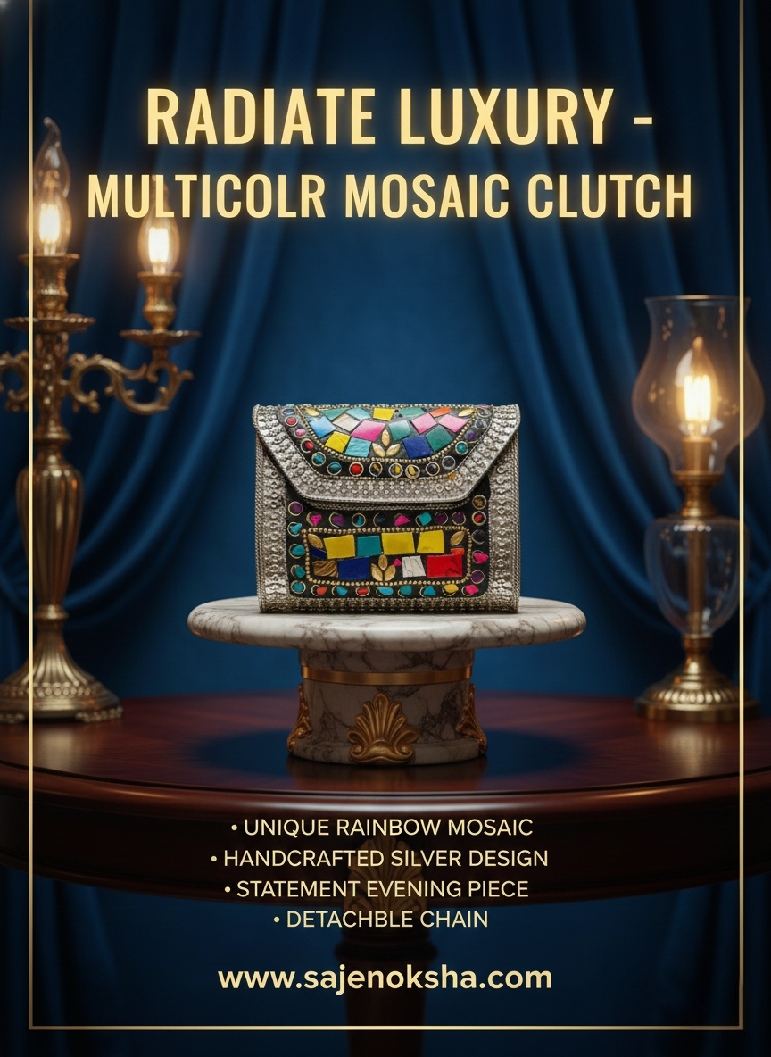 Multicolor Mosaic Clutch