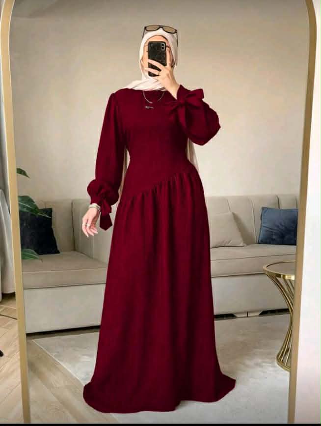 فستان "إيلينا" الراقي - باللون العنابي الملكي