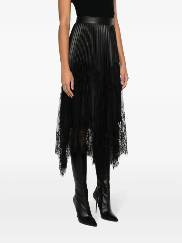 تنورة ميدي بليسيه مزينة بالدانتيل