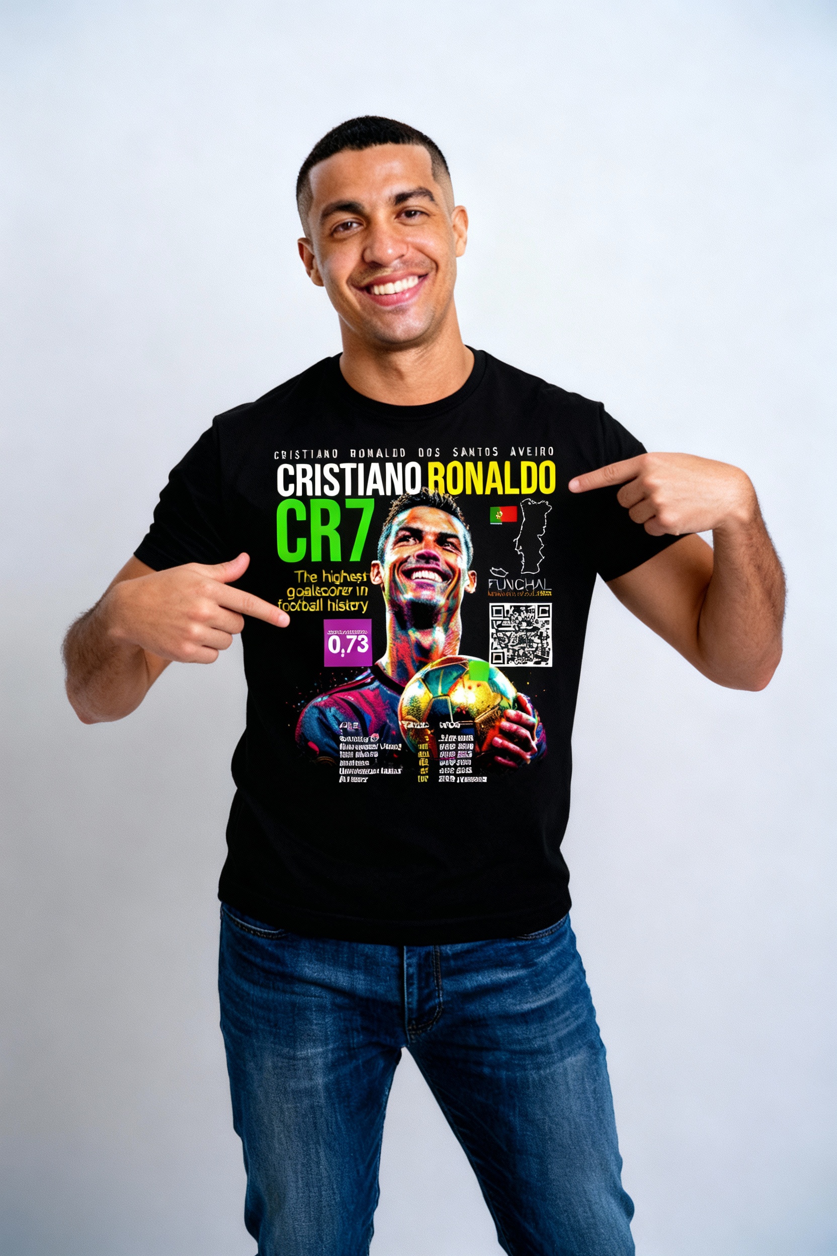 Camiseta Interactiva. Cristiano Ronaldo. Serie IDOLOS. Hombre