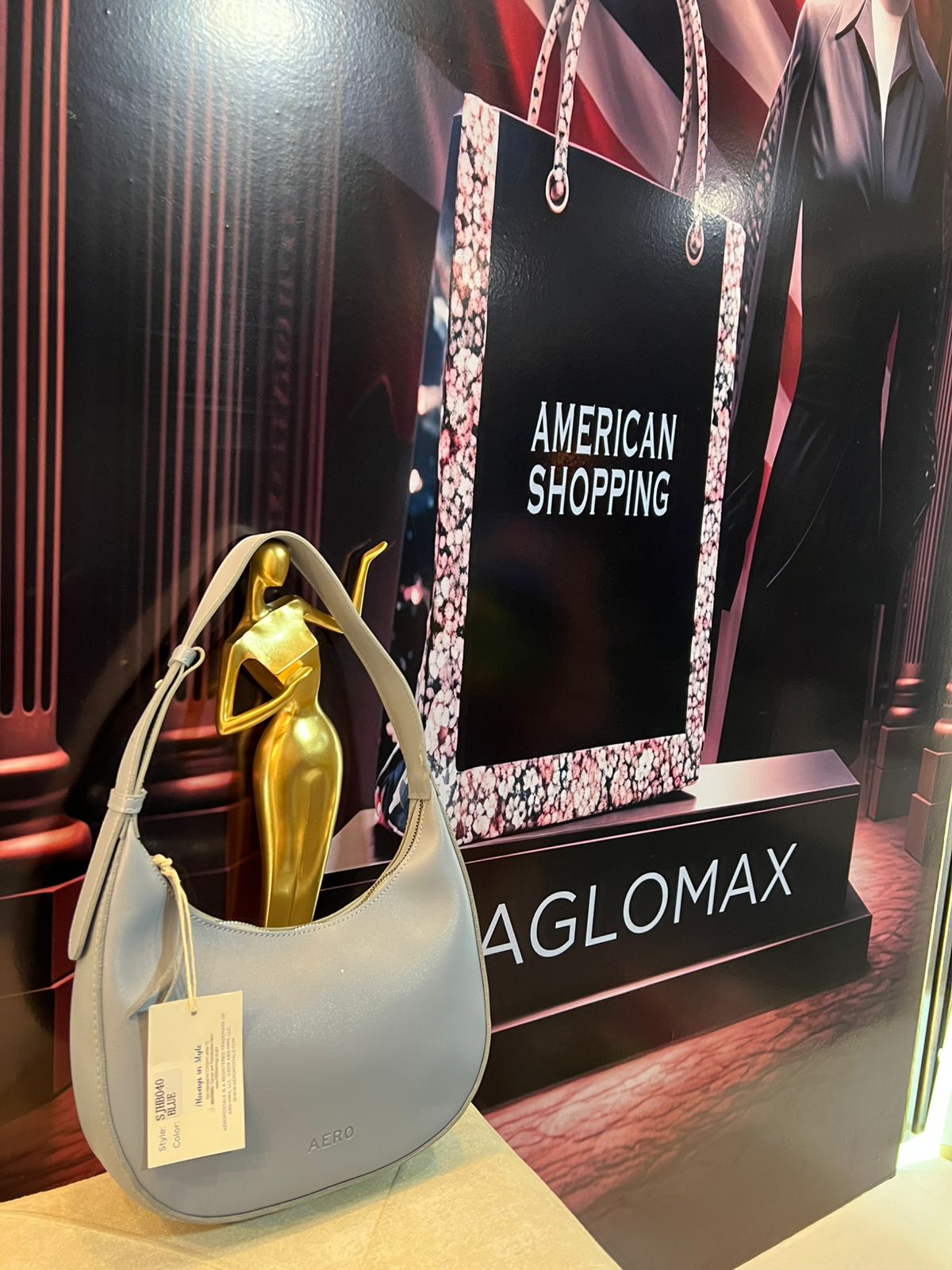 Bolso Hobo de Cuero Azul