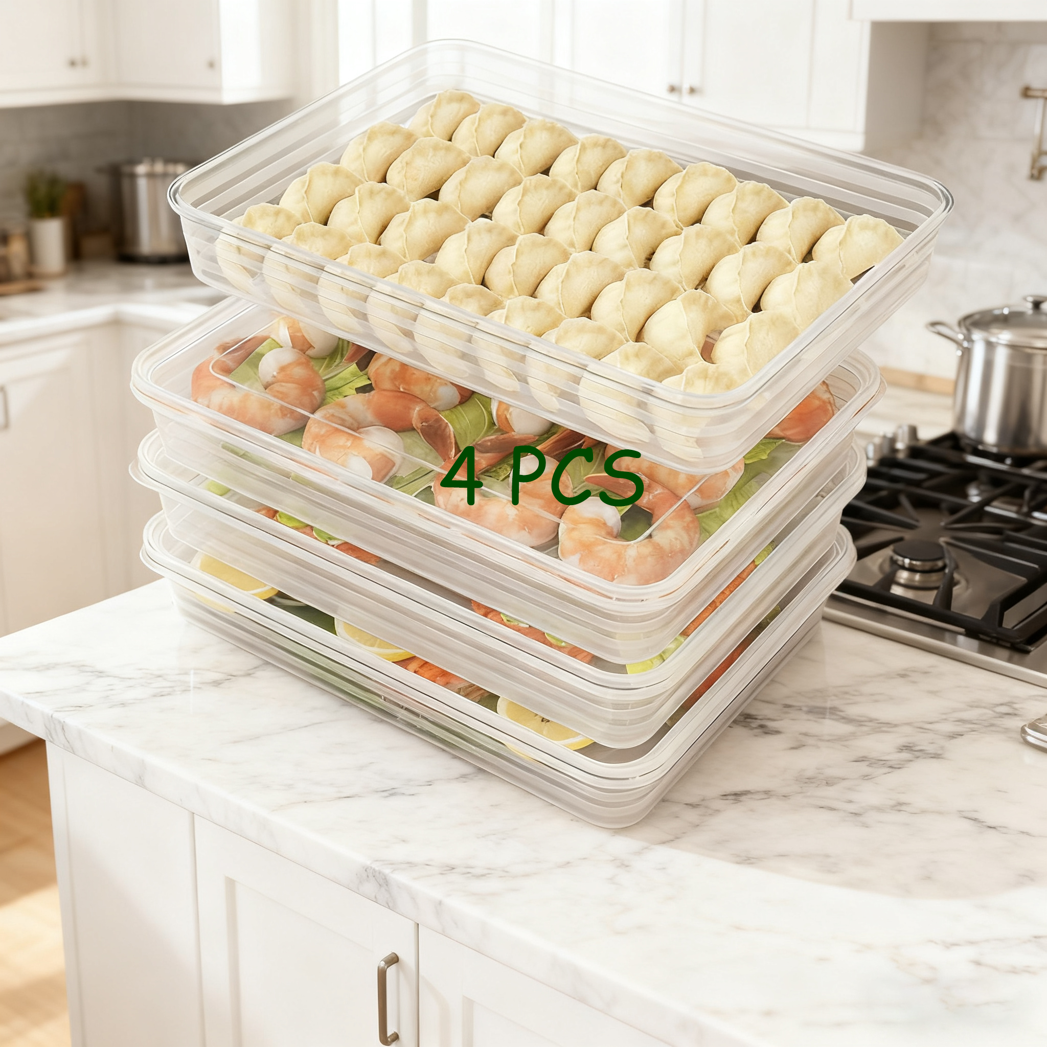 Set van 4 Stapelbare Opbergdozen