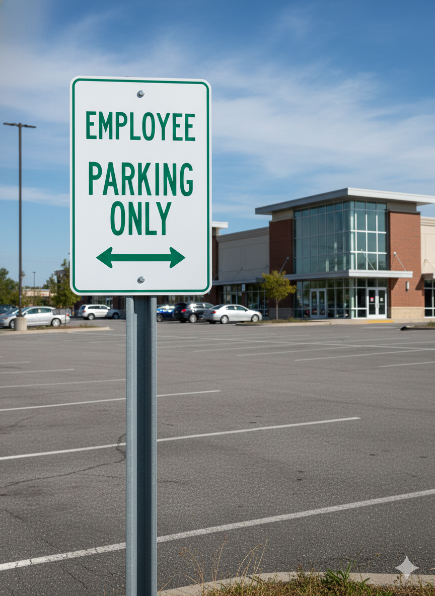 Employee Parking Only Sign – 12" × 18" – Designated Staff Parking