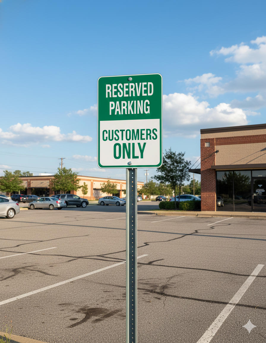 Reserved Parking – Customers Only Sign – 12" × 18"