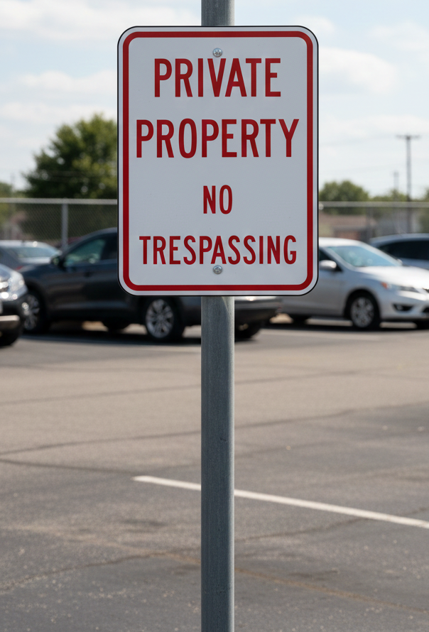 Private Property – No Trespassing Sign – 12" × 18"