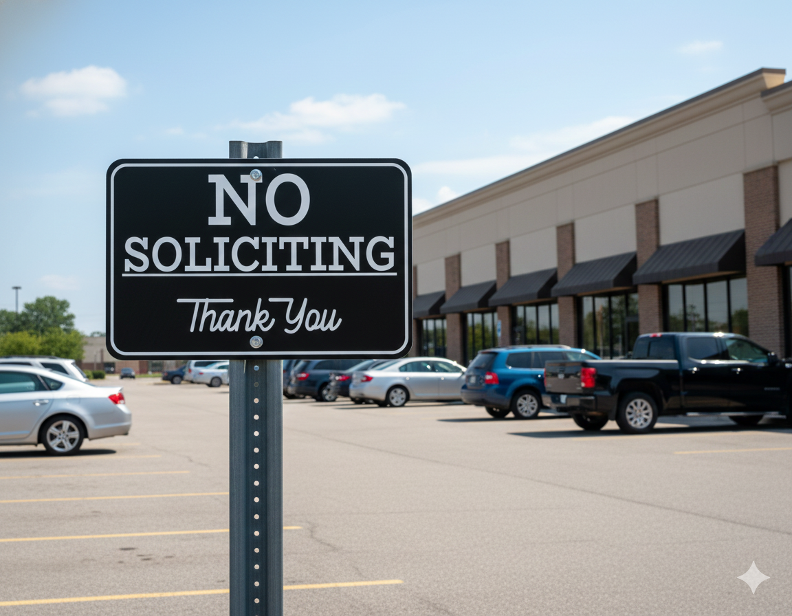 No Soliciting Sign – 12" × 18" – Do Not Disturb Property Sign