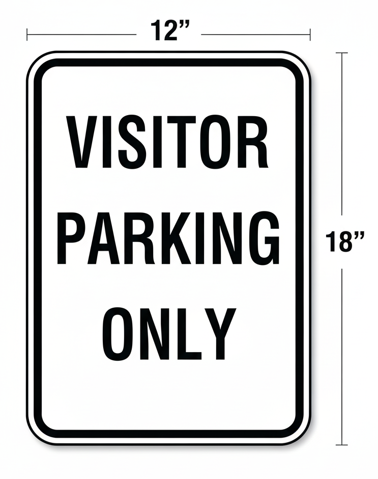 Visitor Parking Only Sign – 12" × 18" – Designated Visitor Parking