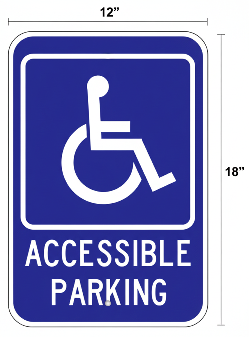 Accessible Parking Sign – 12" × 18" – Wheelchair Symbol Disabled Parking