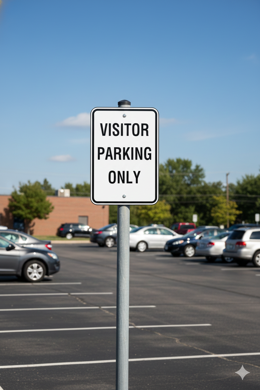 Visitor Parking Only Sign – 12" × 18" – Designated Visitor Parking