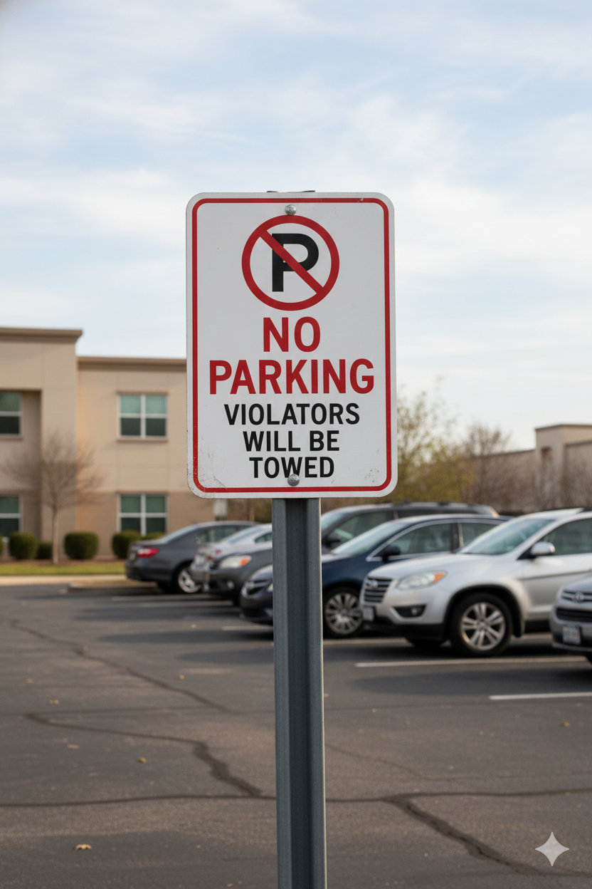 No Parking – Violators Will Be Towed Sign – 12" × 18"