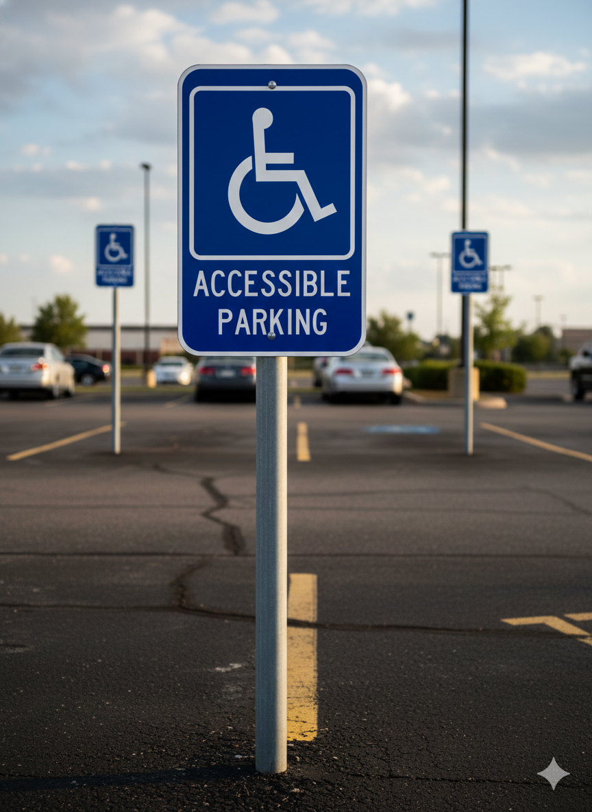 Accessible Parking Sign – 12" × 18" – Wheelchair Symbol Disabled Parking