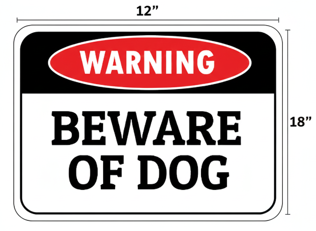 Beware of Dog – 12" × 18" – Property Warning Sign