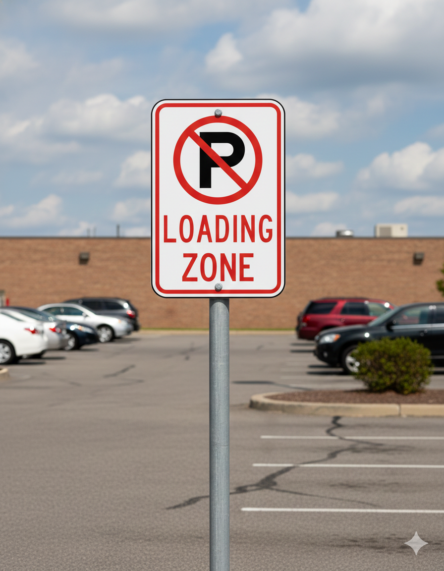 Loading Zone Sign – 12" × 18" – No Parking Loading Area
