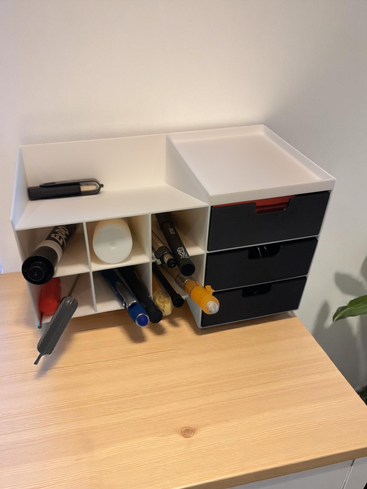 3-Drawer Desktop Organizer with Pencil Holder