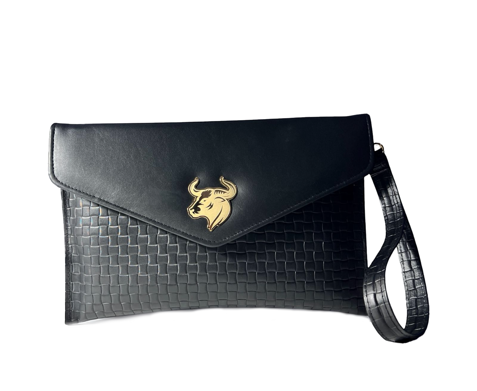 Black Leather Clutch Bag