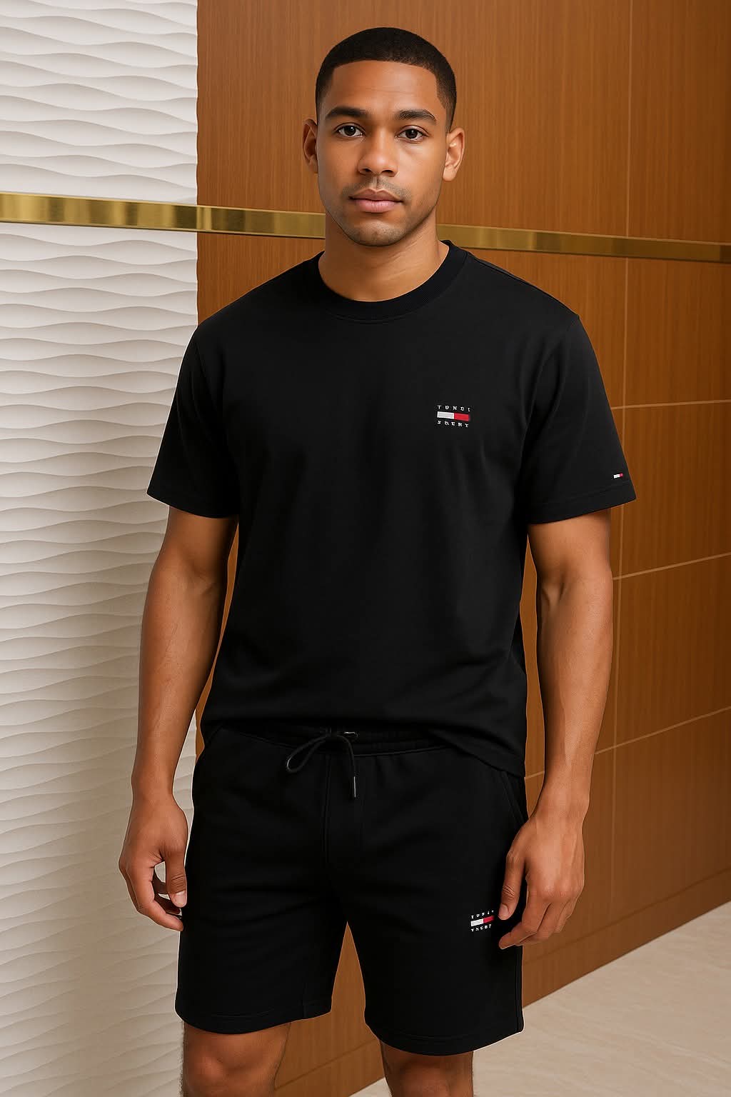 Ensemble t-shirt et short noir