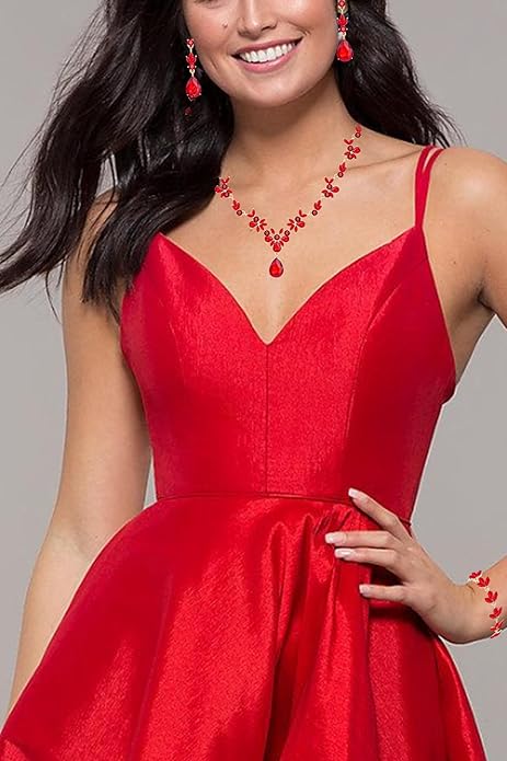 Red Crystal Jewelry Set