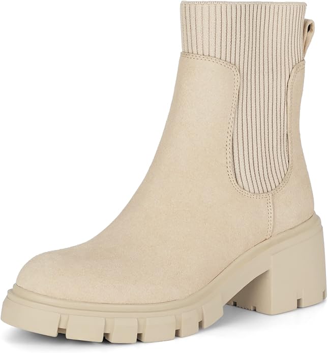 Beige Chunky Chelsea Boot