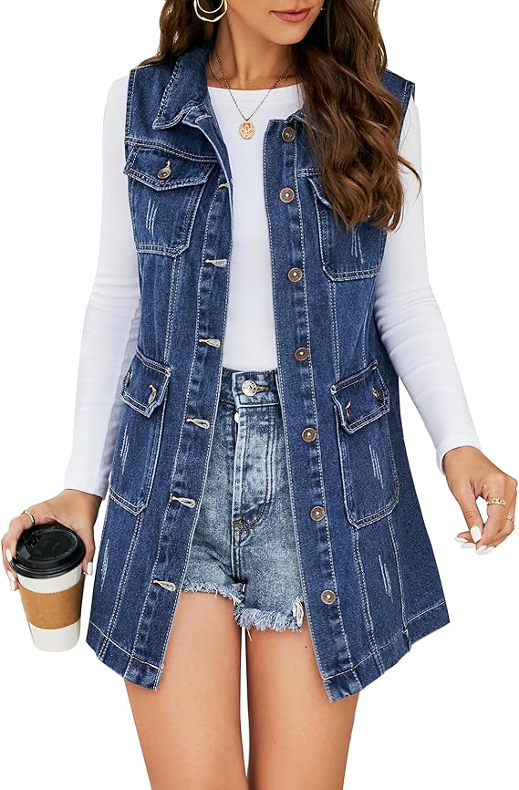 Sleeveless Denim Vest