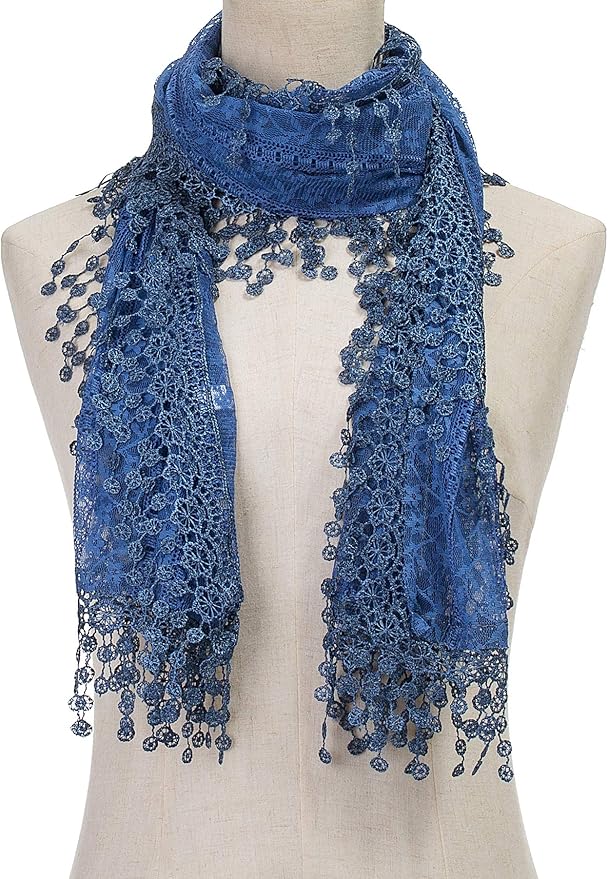 Blue Lace Fashion Scarf