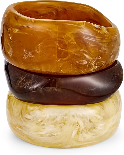 Resin Bangle Bracelet Set
