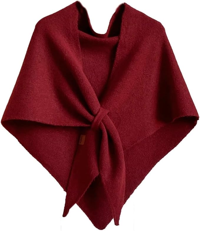 Elegant Burgundy Wool Shawl