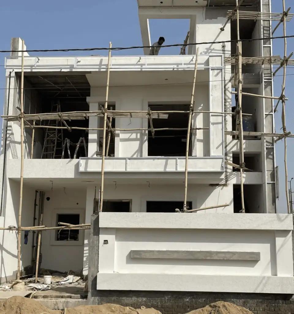 Modern Two-Storey House Under Construction