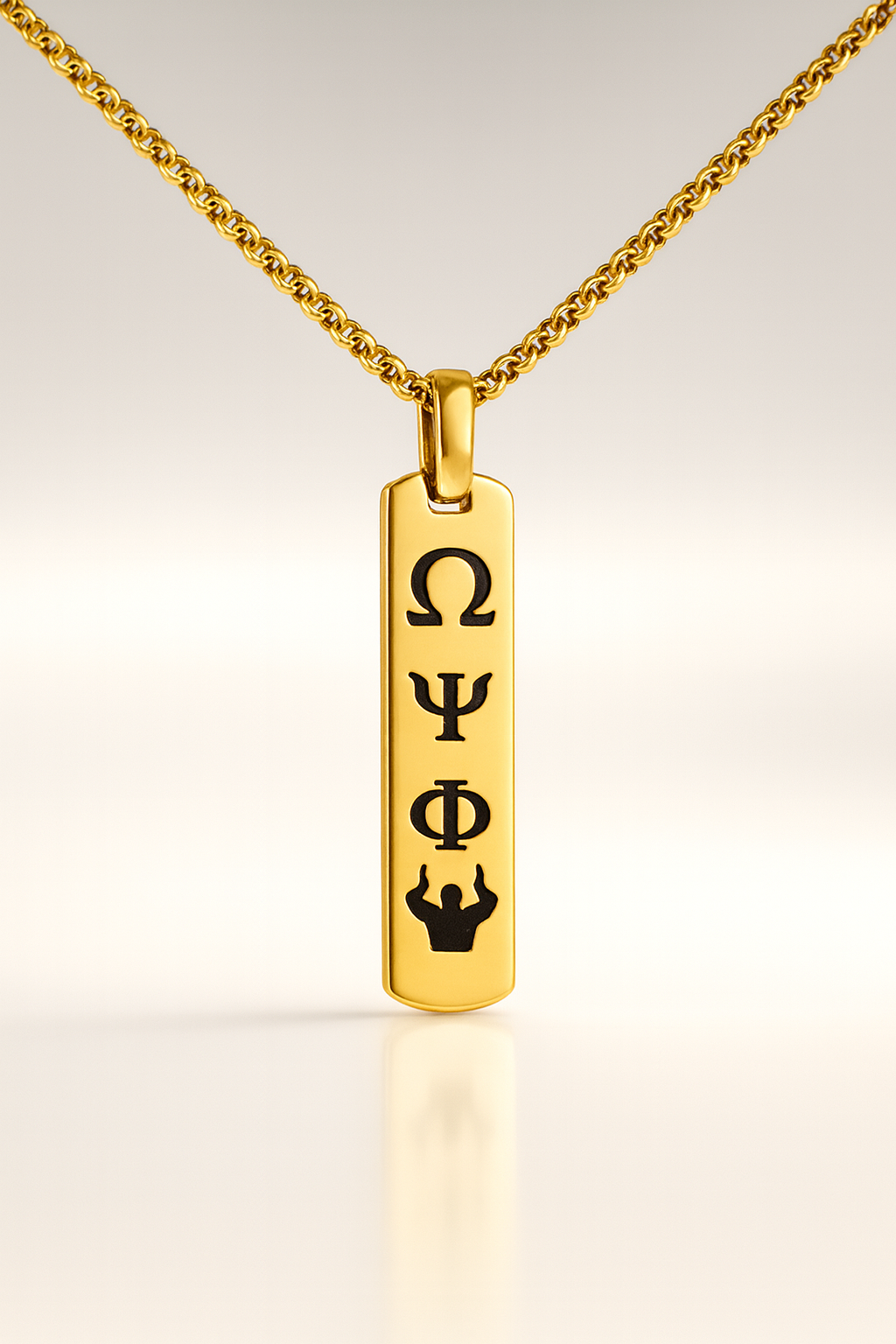 Imperial Legacy Vertical Bar Necklace – Omega Gold Edition