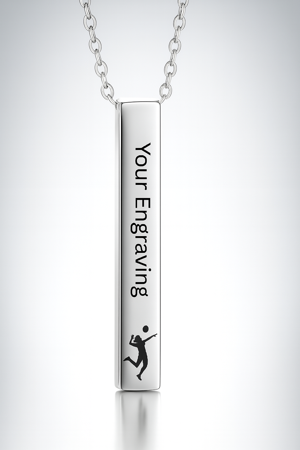 Legacy Precision™ Vertical Bar Necklace – Volleyball Edition (Silver | Player)