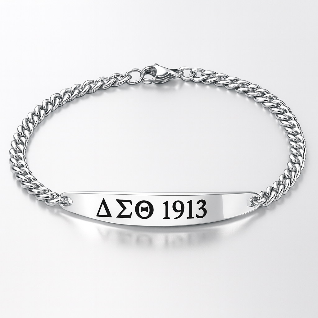 Legacy Bar – Delta Sigma Theta Steel Plate Bracelet