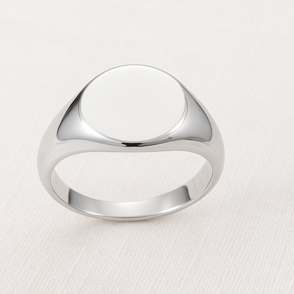The Signature Silver Round Signet Ring
