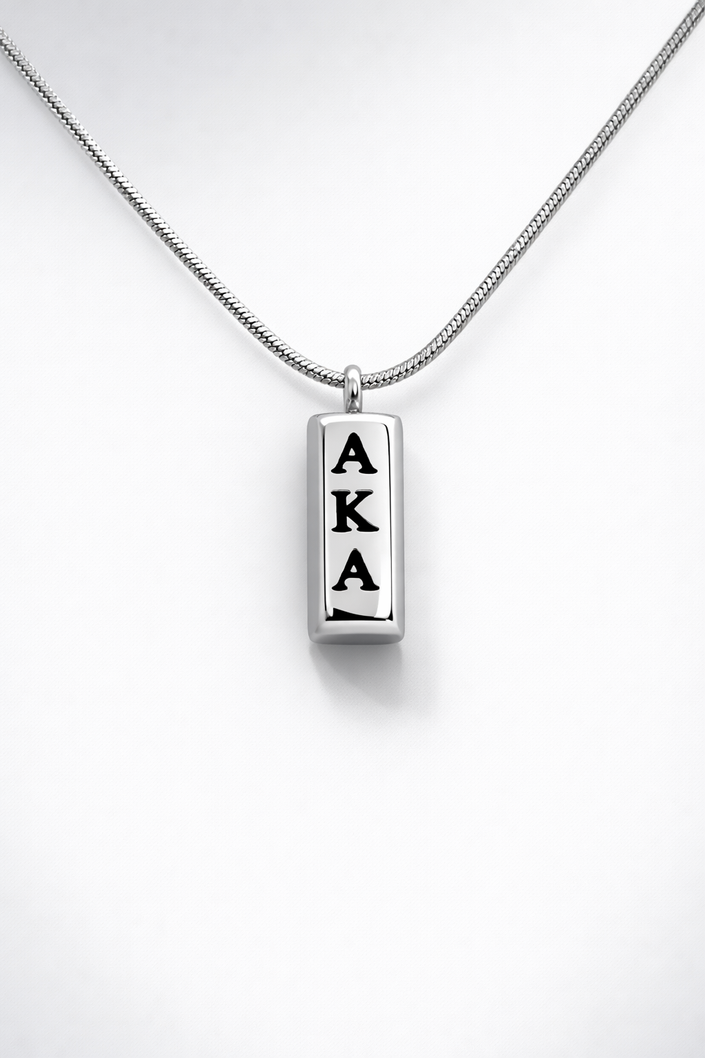 Imperial Ivy Minimalist Signature Bar Necklace – Silver Edition (Alpha Kappa Alpha)