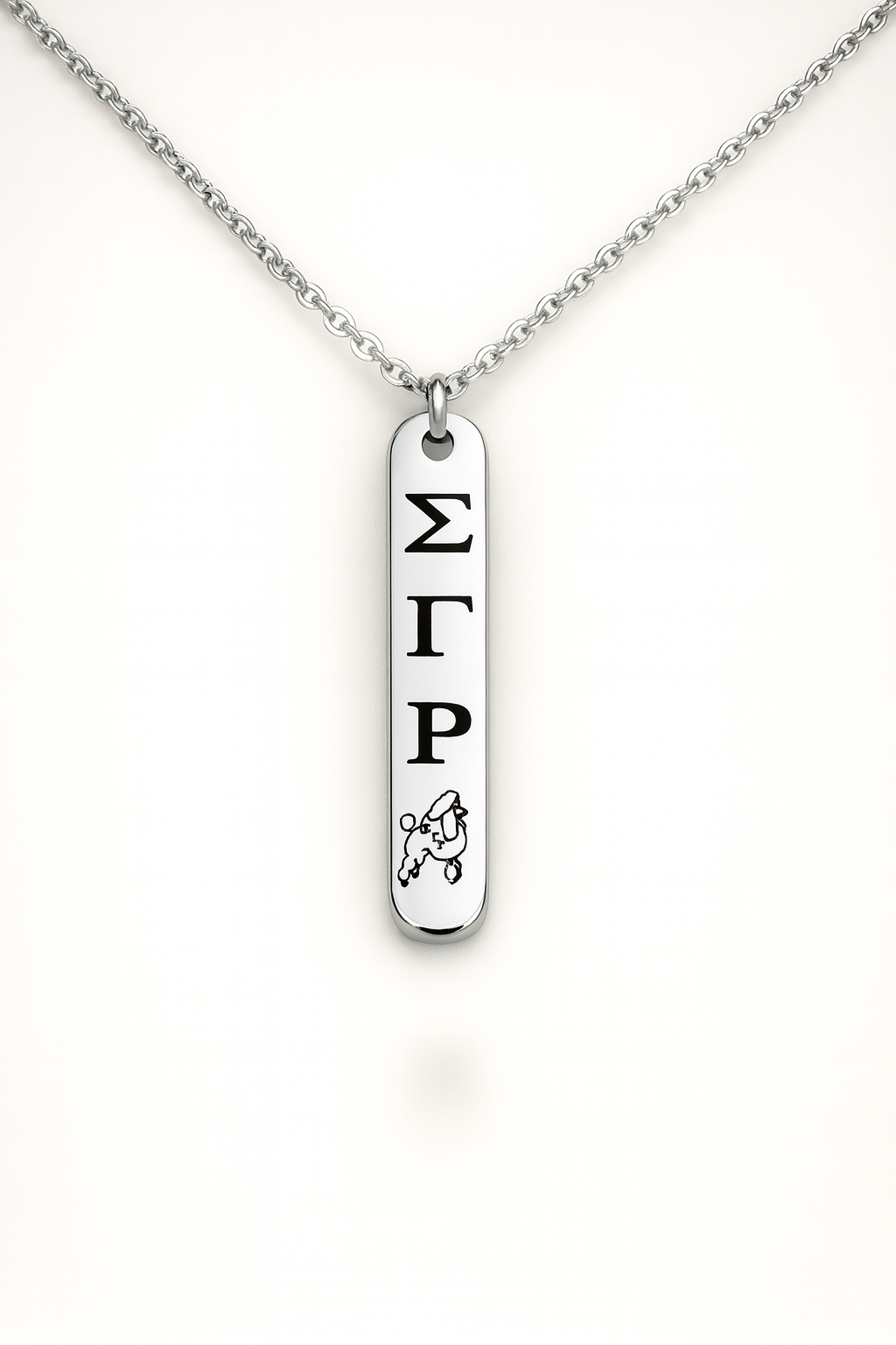 Sterling Signature Paddle Necklace – Sigma Gamma Rho (ΣΓΡ) Silver Edition